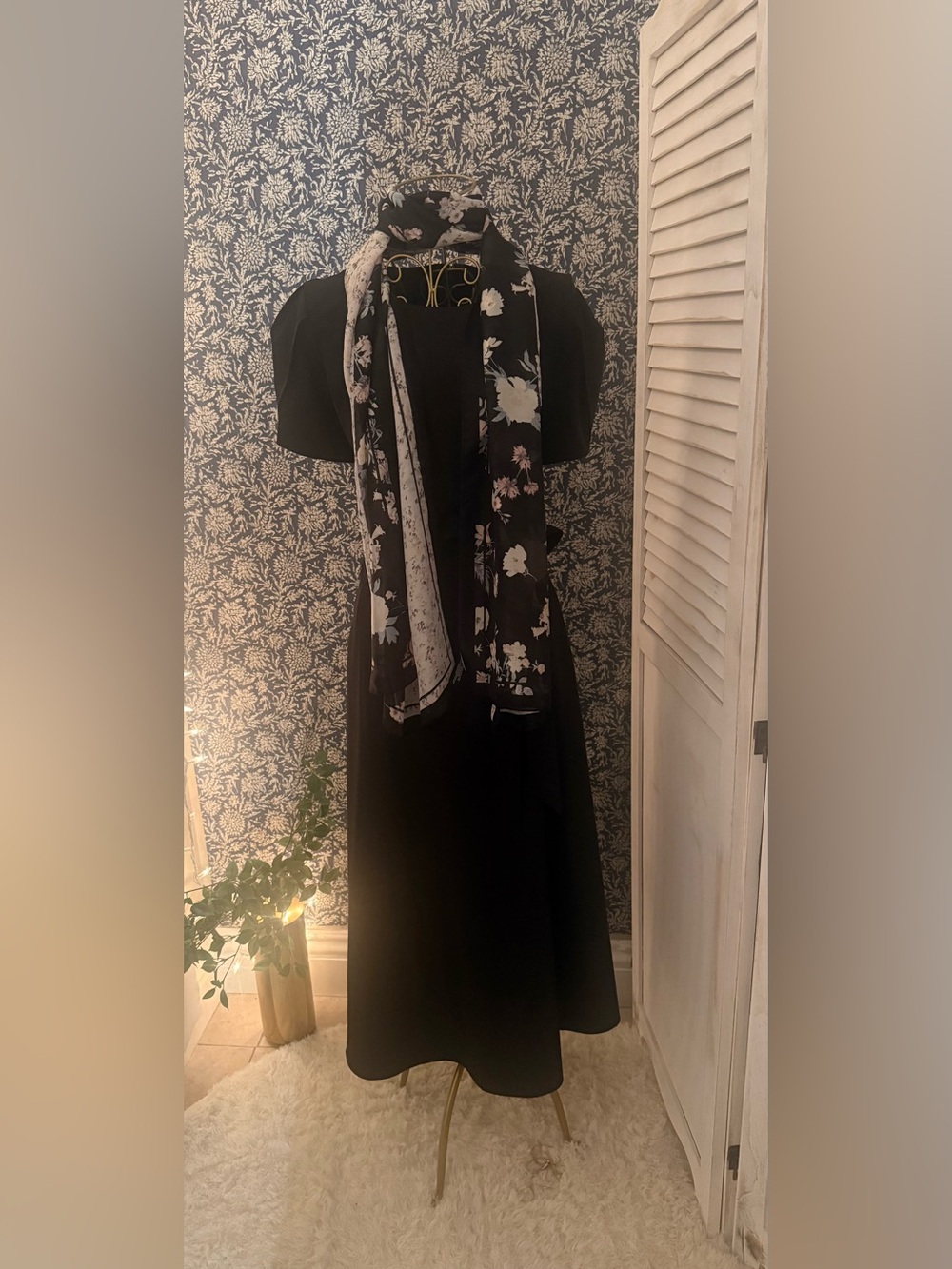 Calvin Klein Black Belted Midi Dress – Size 14